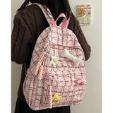 Pbong  Girl School Bag Backpack Back Pack For Teenager Women Children Female Pink Schoolbag Primary High Bagpack Class Teens Child Kids