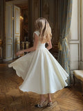 Fashion Backless O-neck A-line Dress For Women Elegant Short Sleeve High Waist Maxi Dresses New Street Vocation Robes