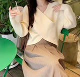 Pbong  New Autumn Winter Knitted Cropped Sweater Y2K Tops Women Long Sleeve Pullovers Sweater Legular Fashion Sweater Pull