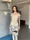 Cat And Floral Print Summer Skirt For Woman 2025 Knee Length Cute Skirt Designer Woman Bottoms Fashion Clothing