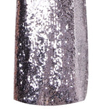 Pbong  Women's Silver Sequined Deep V Neck Backless Dress Off Shoulder Sexy Mini Christmas Party Club Vestidos
