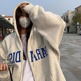 Pbong  Trendy American Style Embroidered Hooded Sweatshirt Women's Loose Fit Oversize Jacket Versatile Top For Spring And Autumn