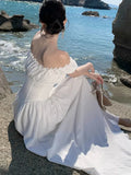 Fashion New Women Elegant White Dress Off Shoulder A-Line Party Prom Dresses Female Solid Chic Birthday Clothes