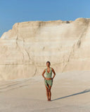 Sexy Halter Neck Backless Camisole Top With Mini SKnit Two-piece Kirt Suit 2025 Women's Vacation Party Beachwear Cover Up K299