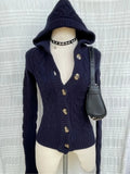 Korean Vintage Warm Knitted Autumn Winter Sweaters Simple High End Office Lady Punk Harajuku Cardigan Y2k 2000s Punk Jumper