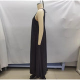 Pbong  Round Neck Sleeveless Flowy A-Line Midi Dress Empire Waist Casual Swing Summer Chic Minimalist Women Casual  Brunch Vestido