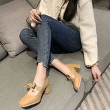 Pbong  Shoes for Women with Bow Square Toe Moccasins Woman Pumps Stilito on Promotion Popular Comfortable and Elegant Chic Slip 39 Non