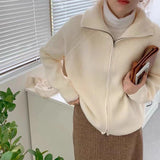 Rib Knit Zip Up Cardigan for Women Zipper Front Raglan Long Sleeve Sweater Jacket Coat Comfy Knitwear Fall Winter Vintage Outfit