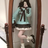 Brown Women Plaid Skirts Kawaii Lolita Sweet Mini Skirts Vintage Lace Patchwork Cute Fashion High Waist Layered Skirt