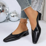 Square Toe Women Slippers Mid Heels Fashion Shoes Heeled Sandals Designer Chunky Dress Slides Walking Comfort Sandalias Mujer