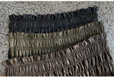 Pbong   Faux Leahter PU Skirt Elastic Waist A-Line Black Skirts Casual Elegant Long Skirt Green Dress Female New Soft Vintage Skirt