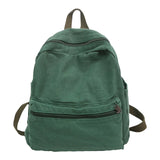 Pbong  Brand High Quality Canvas Backpacks Women Solid 100% Cotton School Bags Soft Green Satchels Small Cloth Leisure Or Travel Bags