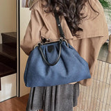 Pbong  Women Retro Pleated Hobo Shoulder Bag Large Capacity Crossbody Bags Kiss-Lock Clip Bag Vintage Handbag Fashion Daily Backpack