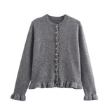 2025 New Women's European & American French Design Sweaters Female Elegant Simple Layered Decoration Versatile Knitted Cardigans