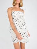 Women s Polka Dot Print Sleeveless Tie Strap A-Line Dress with Square Neckline Summer Mini Dress for a Chic Look