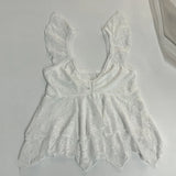 Fairy Coquette Tank Top y2k Women Sheer See Through V Neck Sleeveless Double Layered T Shirt Lace Vest Club Streetwear