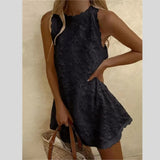 Pbong  Casual White Lace Mini Dress Women Summer Fashion Sleeveless Loose Chic Short Party Vacation Dresses Elegant Vestidos