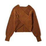 Pbong  New Autumn Winter Knitted Cropped Sweater Y2K Tops Women Long Sleeve Pullovers Sweater Legular Fashion Sweater Pull