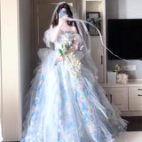 New One Shoulder Light Evening Dress with High Grade Sensation, Forest Student Adult Ceremony, Birthday Party, Princess Dress