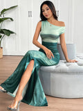 Summer Women's Dresses New Streetwear Fashion Tie Dye Split Maxi Dresses Elegant Female Sexy Casual Slim Knitted Dress Clothing
