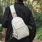 Pbong  NEW Women's Lightweight Backpack Nylon Multi-functional Chest Bag unisex Outdoor Hiking Small Backpack Crossbody Bag