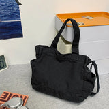 Pbong  Korean Canvas Women Shoulder Crossbody Bag Harajuku Female Student Messenger Fashion Cloth Handbag for Girl Bookbag Travel  black bag tote bag
