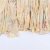 Chic Floral Printed Layered Half Skirts Women Tierred Straight Large Flounce Long Skirt 2025 Summer Autumn New Lady Streetwear