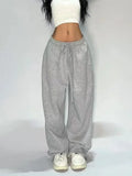 Casual Gray Sweatpants Women Wide Leg Black Joggers Classic Baggy Streetwear Oversized Sports Female Trousers All-match