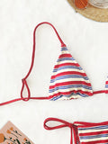 Women's Sexy Push-Up Two-Piece Swimsuit  Bathing Suit Micro Beachwear Stripe Bikini Set Swimwear Trendy Mciro
