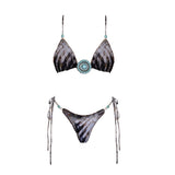 3Pcs Mirco Bikini Mini Skirt Women Sexy Swimsuit Push Up Swimwear Female Bandeau Biquini Turquoise Bathing Suit Beachwear Outfit