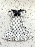 Pbong  Women's Casual Vacation Elegant Outfit Daily Versatile Fashion Outing Pink Bow Decor Mesh Polka Dot Print Tube Top Mini