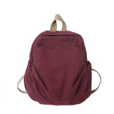 Pbong  100% Cotton Small Backpacks Solid Black Leisure Or Travel Bags Soft Canvas Packages For Women High Quality Cloth Shoulder Bags