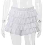 Fashion Y2K Ruffle Tiered Mini Skirts Co-ord Sets Elegant Outfits Tie Front Tops and Skirt 2 Piece Matching Sets Skirt Sets