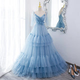 Blue Evening Gown Dress Women's Hostess Forest System Travel Photography Lightweight Luxury Fairy High End Wedding Dress