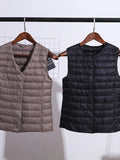 90% Ultra Light White Duck Down Women Vest Thin Coat Women Duck Down Sleeveless Jacket V Collar Or O Collar Coat