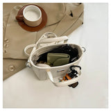 Pbong  Fashionable Soft Leather Bucket Bag Women's Crossbody Shoulder Bag Korean Style Simple Casual Commuting Handbag