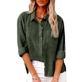 100% Cotton Linen Long Sleeve Shirts Women Clothing Y2k Tops Vintage Fashion Clothes Tshirt Elegant Casual Tees Streetwear