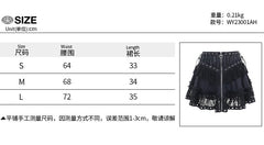 Streetwear Gothic Lace Skirt Women Emo Alternative Y2k E-girl Lolita High Waist Skirt Harajuku Grunge Clubwear Female