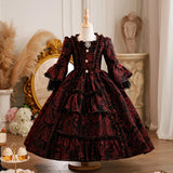 Children's Rococo Baroque Historical Period Dress Girls 18th Century Victorian Flower Dress Kids Drama Costume