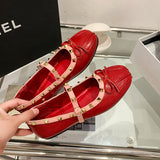 Pbong  New Female Height Increasing Dress Ladies Flat with Shoes Fashion Rivet Buckle Strap Women Mary Janes Lolita Shoes