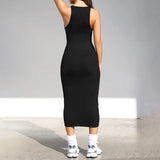 Causal Sleeveless Tie Up Long Dress