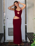 Hollow Out Backless Sexy Maxi Dress Women Gown Spaghetti Strap Sleeveless Irregular Slim Club Long Dress Summer