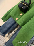 Spring Autumn 2025 Vintage Versatile Lazy Women Cardigan Sweater Coat  Loose Korean Version Female Knitted Sweater Jacket