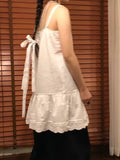 Pbong  rean A-LINE Solid Lace Patchwork All Match Layered Strap Dress