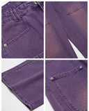 Y2k Purple Colored Baggy Jeans Women Wide leg Oversize Cargo Pants Harajuku Korean Fashion Streetwear Trousers Japanese 2000s