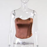 Pbong  Euramerican Classic Fashion Popoular Strapless Slim Crosets Shaper Y2k Aesthetic French Temperament Women Clothes Punk Camisole