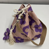 Pbong  Women Textile Floral Purse Bag Large Capacity Boho Beach Handbags Crossbody Shoulder Bag for Travel Shopping Work Dating Use
