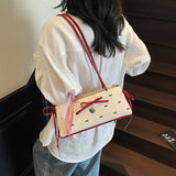Pbong  Trendy Bow Shoulder Bag Y2K Summer  Underarm Bag Daily Square Bag Casual Ladies New in Vintage  Handbags and Purses