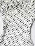 2000s Japanese Style Slim Bow Polka Dot Sleeveless Tops Y2k Harajuku Vintage Sweet Camis Summer Subculture Kawaii Tees Women