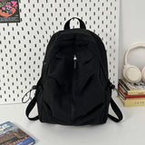 Pbong  New Student Schoolbag for Girl solid color simple and lightweight travel backpack trendy Korean style daily backpack